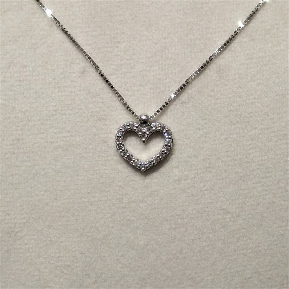 Collana Fanton Gioielli Donna COLLANE DIAMANTI in Oro bianco Diamante 0.09 Ct COOR-292-52 - COOR-292-52